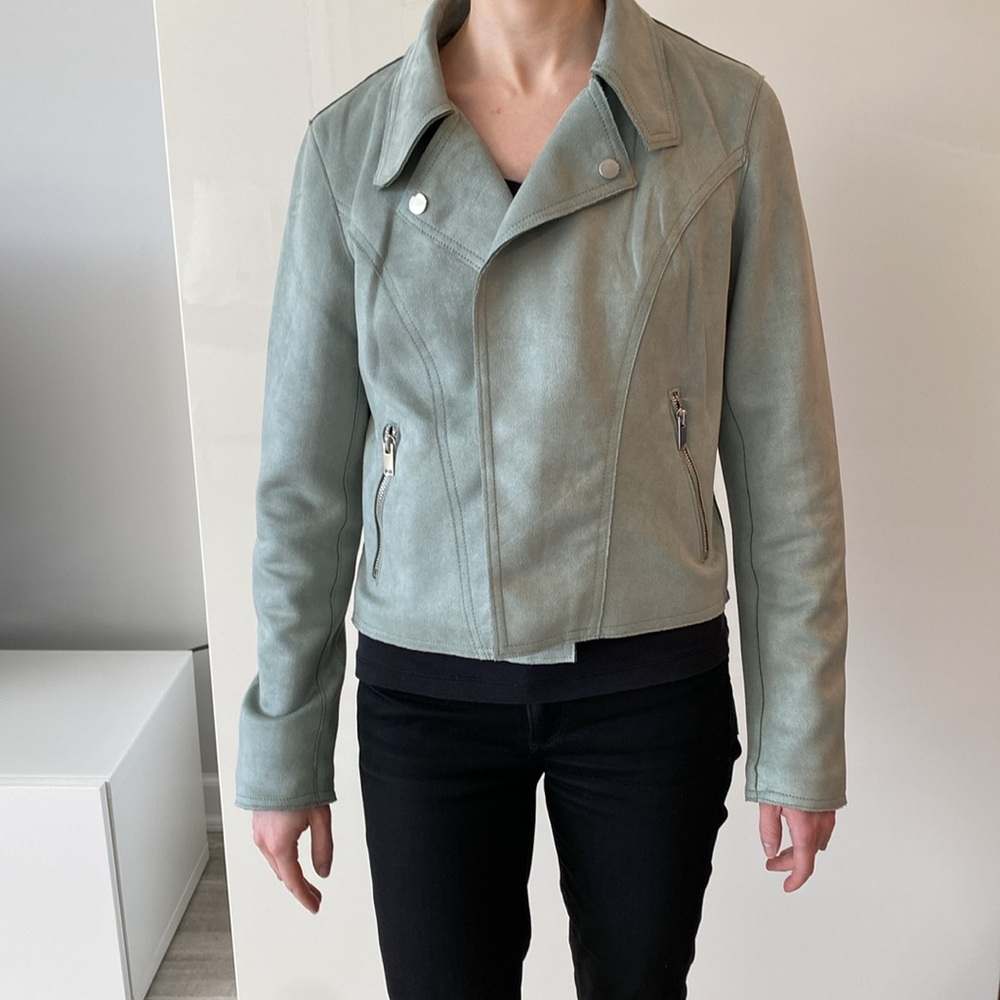 Philosophy gray sea foam green moto jacket XS - worn once!